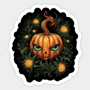 Halloween Pumpkin, Spooky Pumpkin Face Sticker